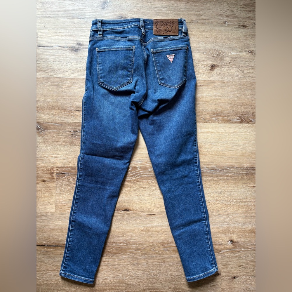 Guess Jeans G05 Skinny Mid-Rise Sexy Curve Dark Wash Denim Jeans View 5